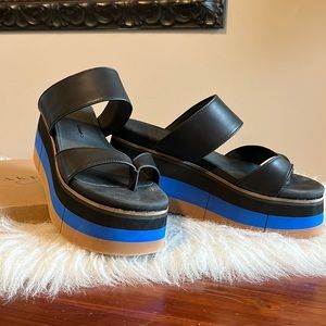 FLUX IN BLACK PLATFORM SANDALS